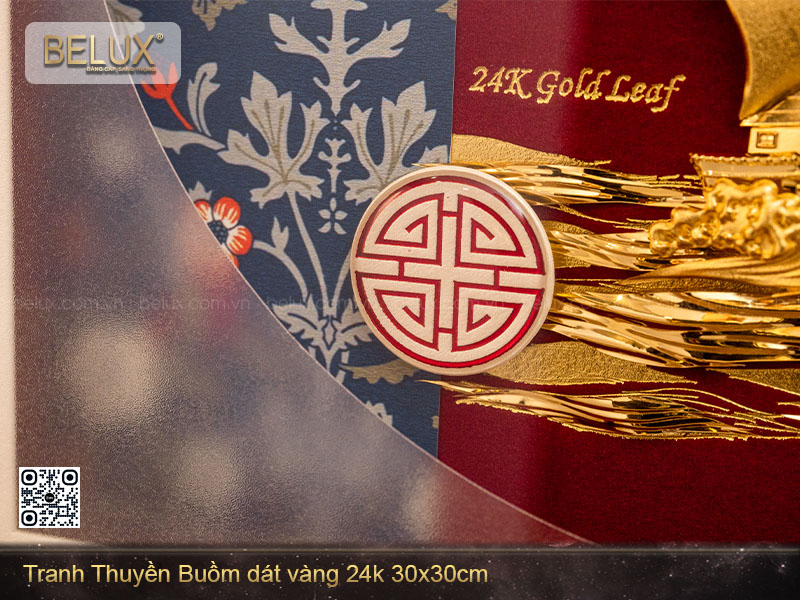 Tranh Thuyền Buồm Mạ Vàng Khổ Vuông 30×30